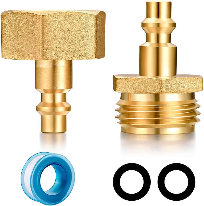 YELUN RV Winterize Sprinkler Systems Blowout Plug Quick Connect Air Compressor 1/4" Adapter | Fits Garden Hose 3/4" Threading Water Blowout Adapter Fitting for RV, Camper and Sprinkler Systems - Image 1